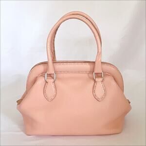 FENDI Vintage Pink Selleria Leather Adele Handbag Circa 2005 COA